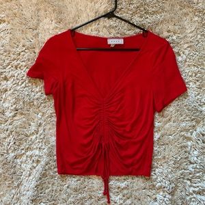 Red scrunch top